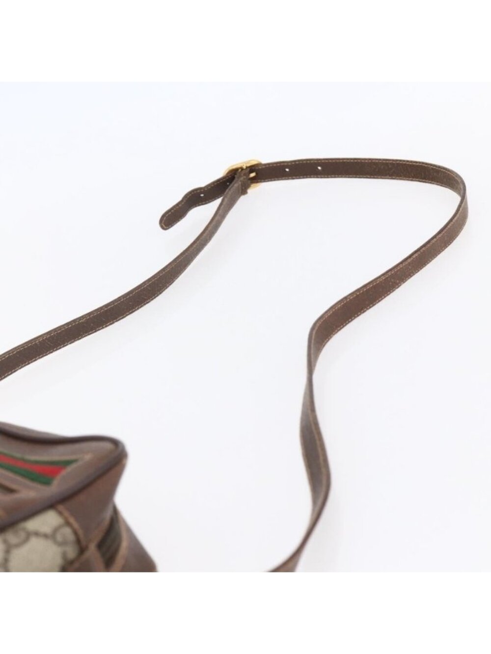 Authentic GUCCI GG Supreme Web Sherry Line Bag PVC Beige Gold 56 02 087 - Picture 15 of 16